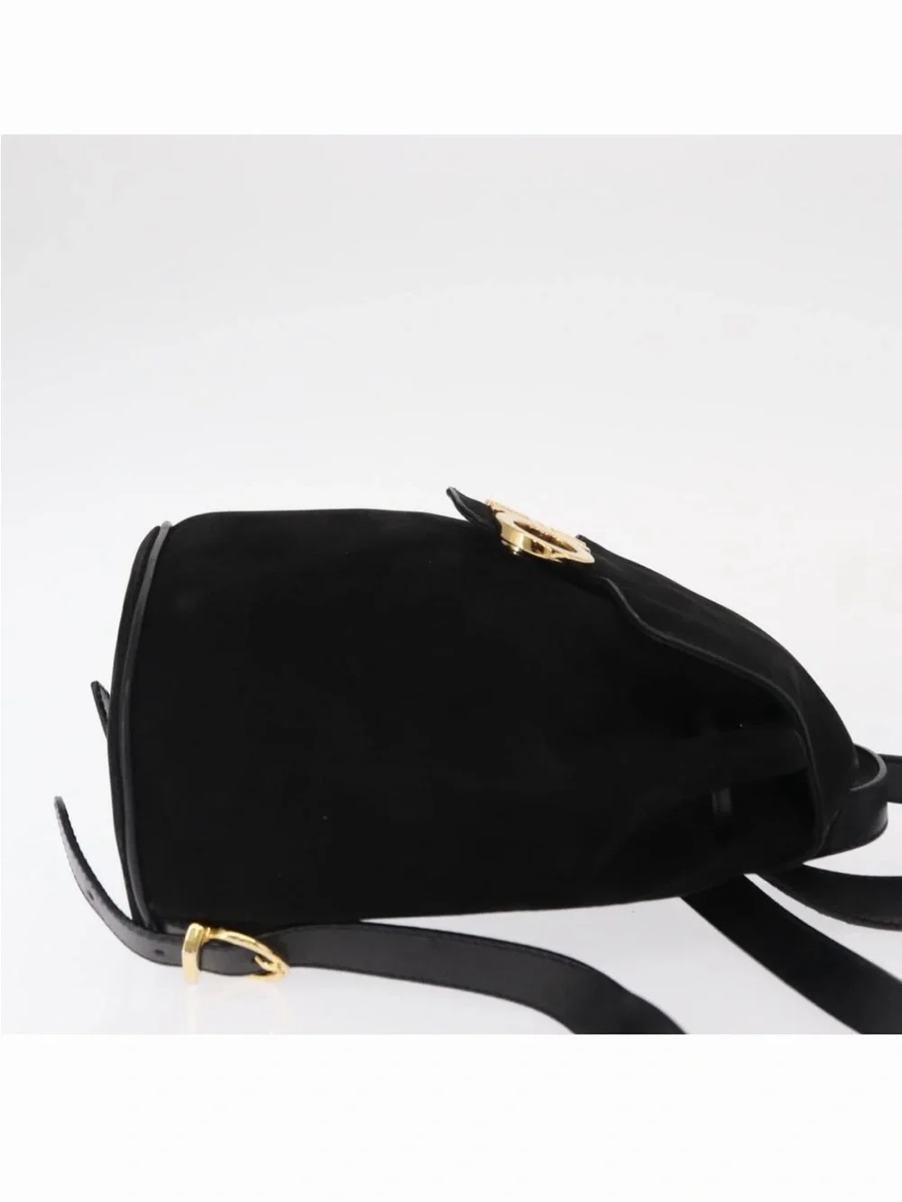 Salvatore Ferragamo Gancini Vintage Black Suede Backpack
